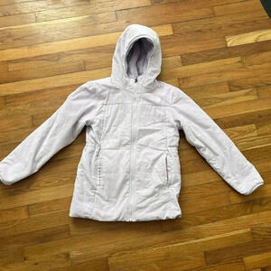North Face Girls Reversible Jacket Corduroy Pink Size XL 14-16